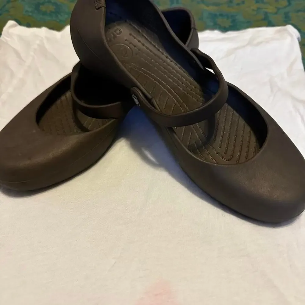 Dark gray crocs mary jane